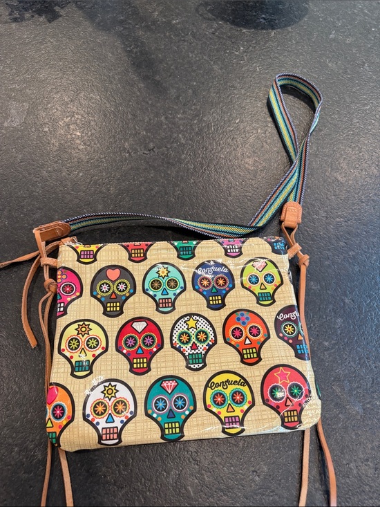 Consuela Handbags - Consuela Multicolor Sugar Skull Crossbody in Tan and Bright Accents